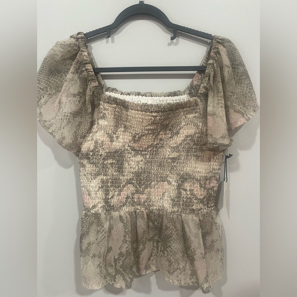 Japna Snakeprint Ruffle Sleeve Top - Picture 5 of 5